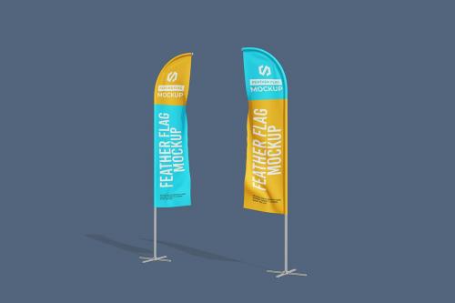 Feather Flags Mockup