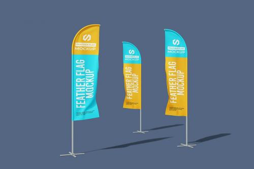 Feather Flags Mockup