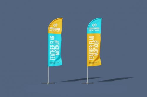 Feather Flags Mockup