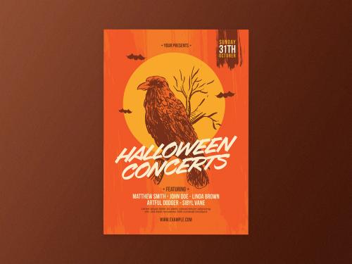 Halloween Music Concert Flyer Layout - 378162112