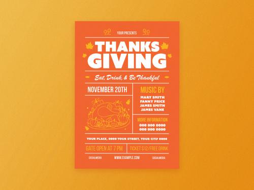 Thanksgiving Event Flyer Layout - 378162236