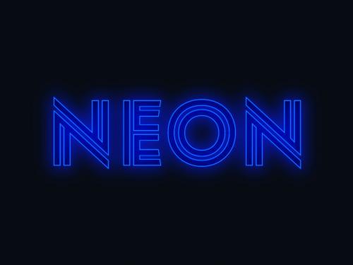 Blue Neon Text Effect - 378183895