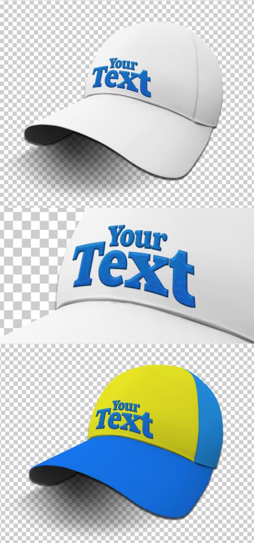 Colorful Isolated Cap Mockup with a Embroidery Text Effect - 378394930