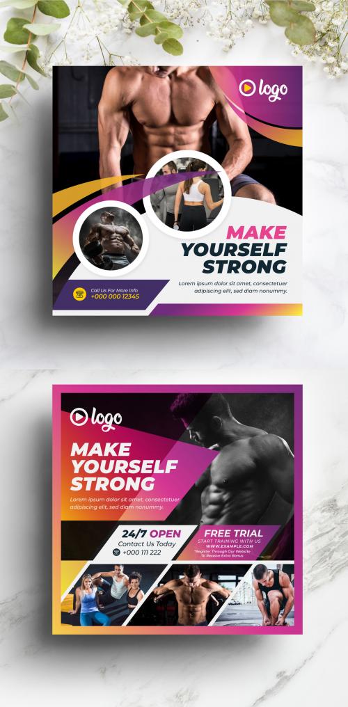 Fitness Social Media Banner Pack - 378398644