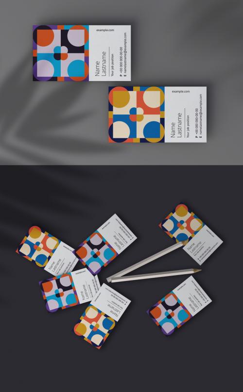 Color Block Business Card Layout - 378415503