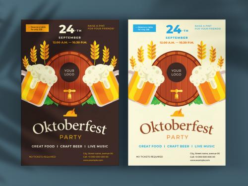 Oktoberfest Party Poster Layout - 378415836