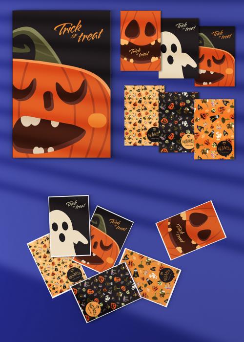 Halloween Postcard Layout - 378417769