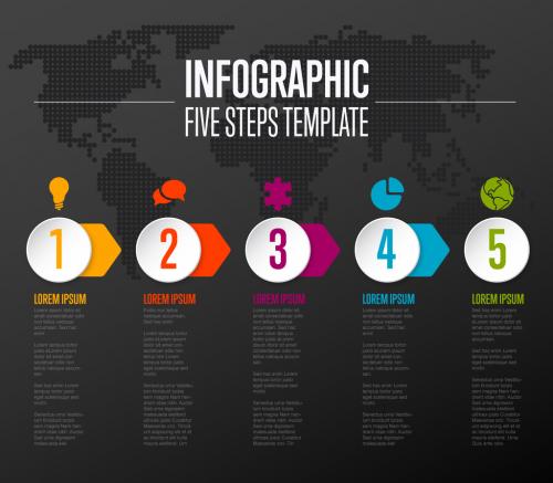 Five Step Process Infographic Template - 378598264