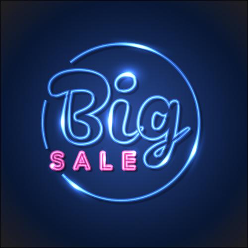 Big Neon Sale Sign Banner - 378598265