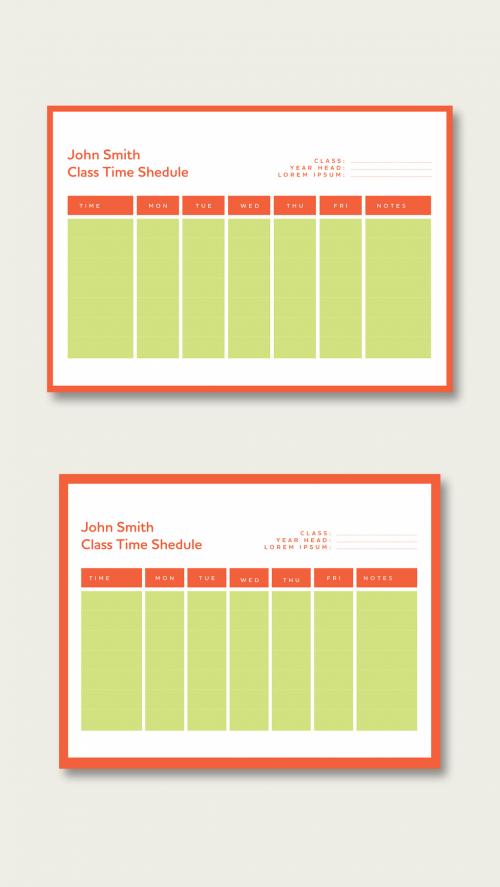 Green and Orange Class Planner Layout - 378610443