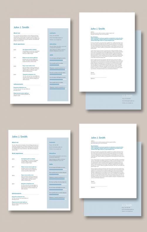 Resume Layout with Blue Accent - 378632866