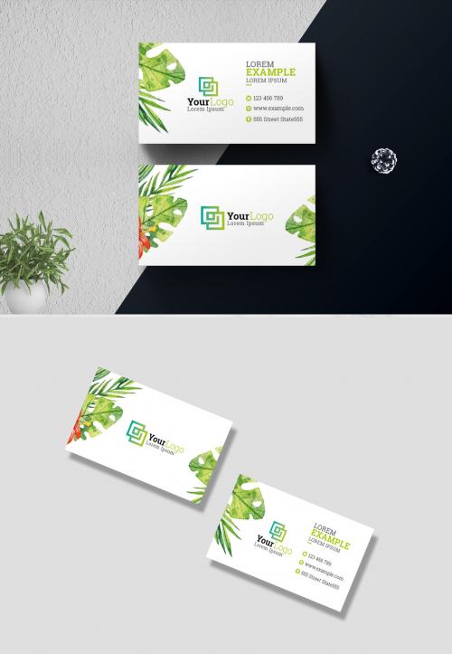 Watercolor Clean Business Card - 379436262