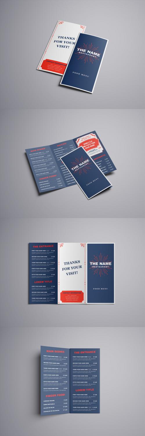 American Trifold Flyer Menu - 379460225