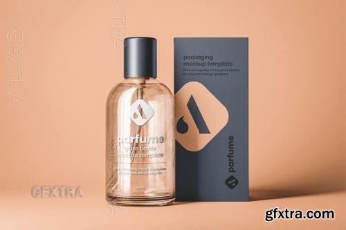 Perfume Bottle With Box Mockup GD3EQWD