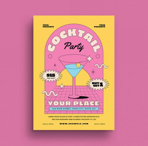 Cocktail Party Flyer Layout - 379957505