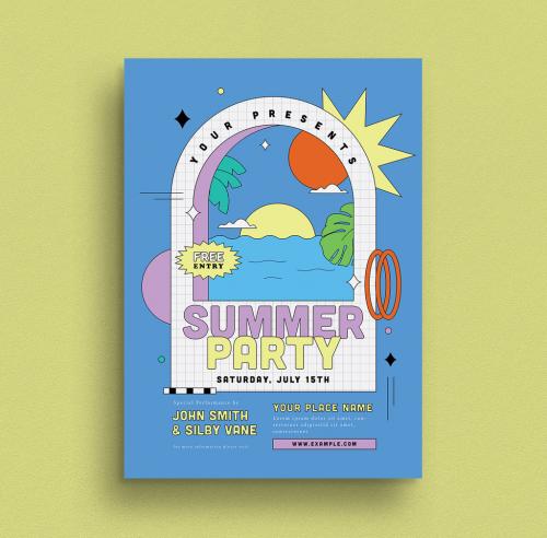 Summer Party Flyer Layout - 379957556