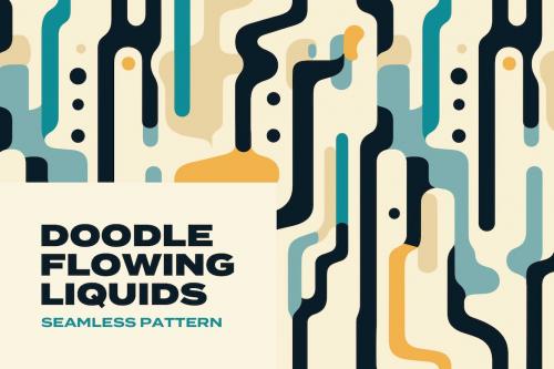 Doodle Flowing Liquids Seamless Patterns