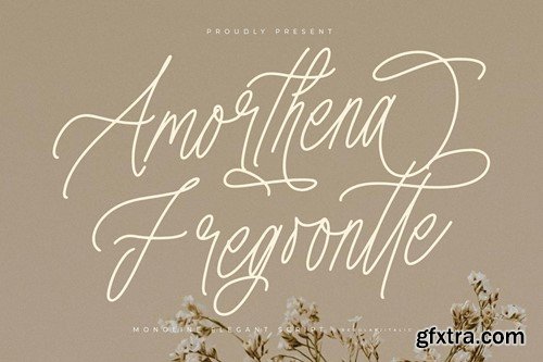 Amorthena Fregoontte Monoline Elegant Script Font U2H433V