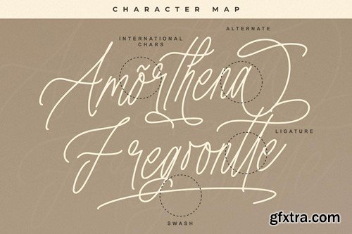 Amorthena Fregoontte Monoline Elegant Script Font U2H433V