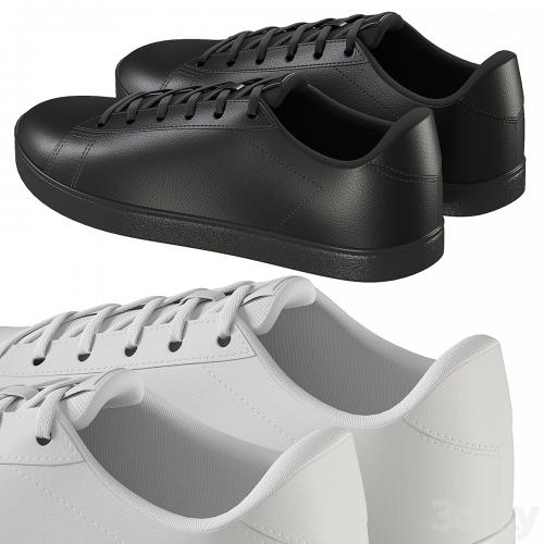 Leather Shoes Black and White