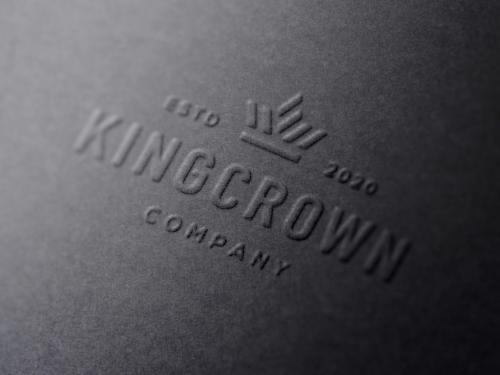 Close-Up Dark Paper Embossed Logo Mockup - 380357706