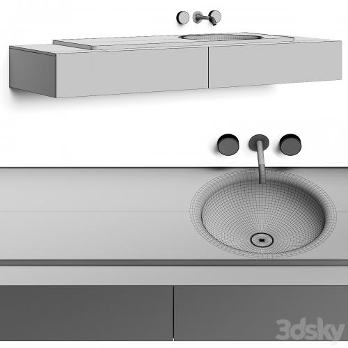 Boffi Floe Stone Encased Washbasin & Salvatori Spaghetti