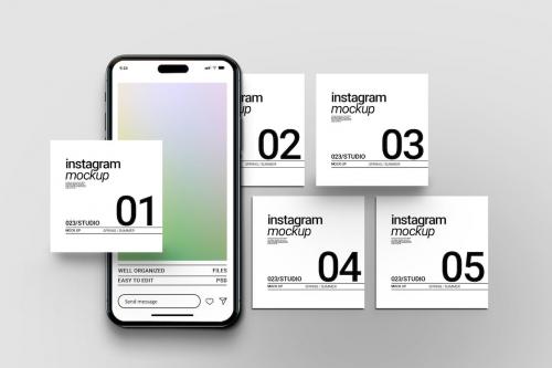 Instagram Carousel Social Media Post Mockup