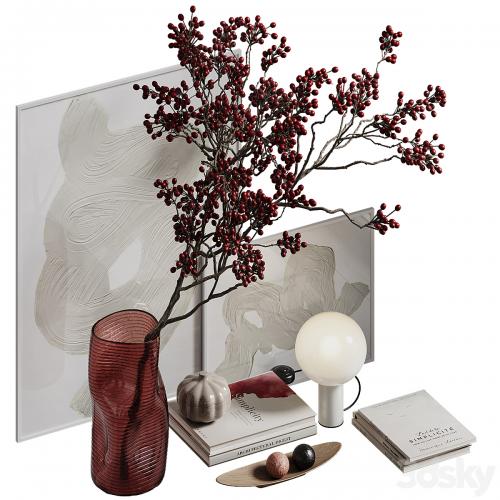 Branches with berries decor set