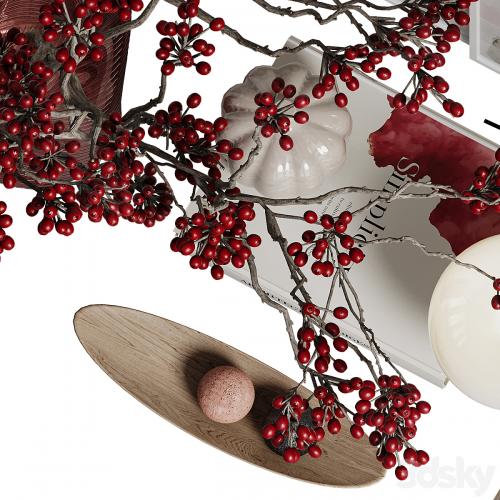 Branches with berries decor set