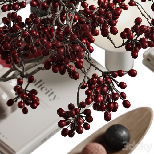 Branches with berries decor set