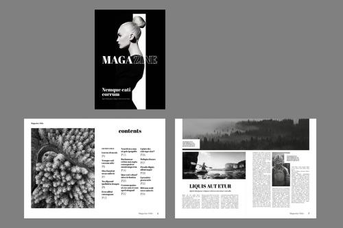 Simple Black And White Multipurpose Magazine