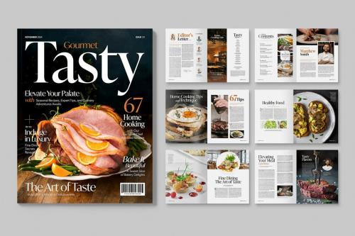 Food Cooking Magazine Template