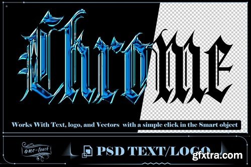 4 PSD Reflection Chrome Text Effect Photoshop 8GSG825