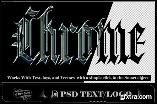 4 PSD Reflection Chrome Text Effect Photoshop 8GSG825