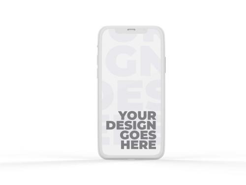 Vertical Smartphone Mockup in White Clay Style with App Presentation - 380694021