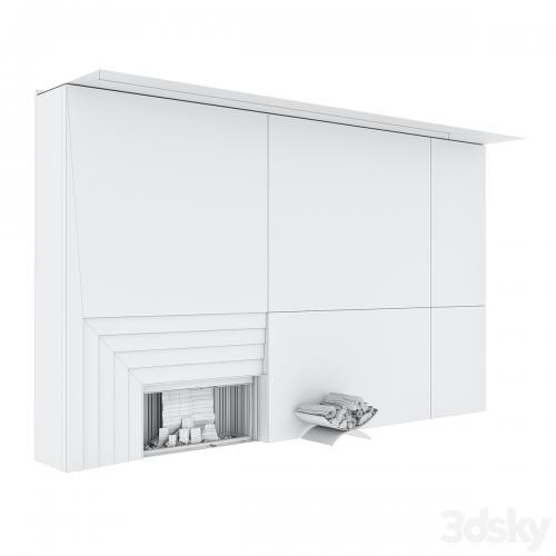 Decorative wall with fireplace set 42