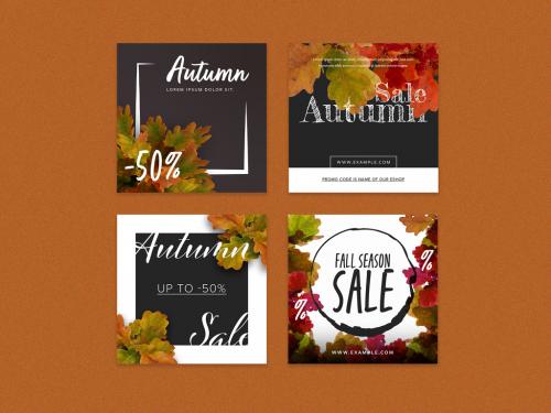 Autumn Graphic Social Media Post Layouts - 381433581