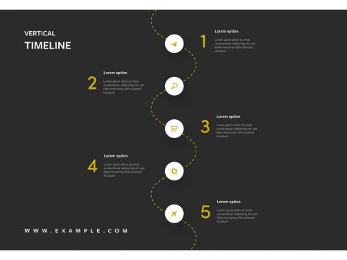 Vertical Timeline Layout with Yellow Accent - 381433692
