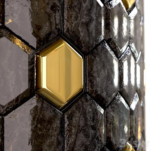 steel and marble mix tile 002