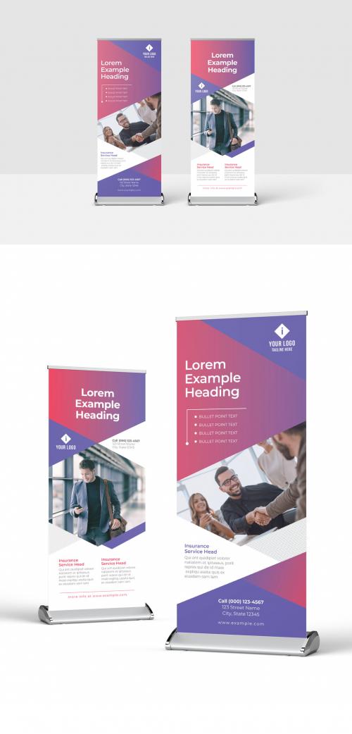 Roll Up Banner with Flexible Corporate Business Style - 381454544