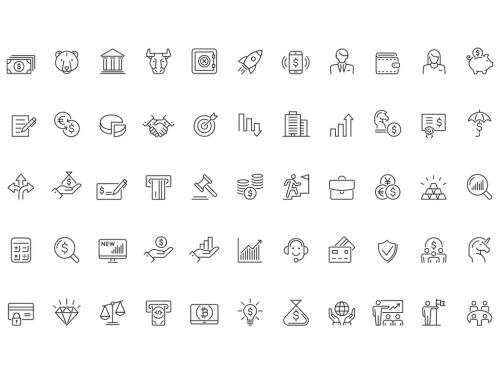 Finance Outline Icon Set - 381487643