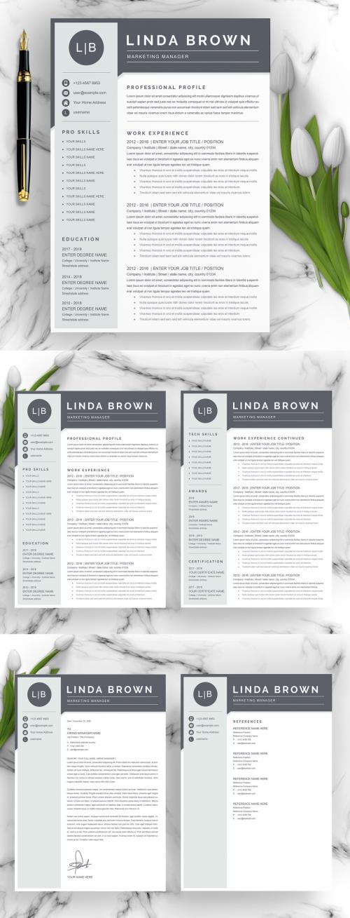 Clean Resume Layout with Cover Letter - 381694752