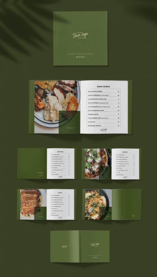 Square Luxury Restaurant Menu Layout - 381708317