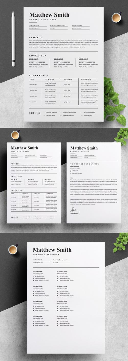 Professional Resume Layout with Cover Letter - 381769298