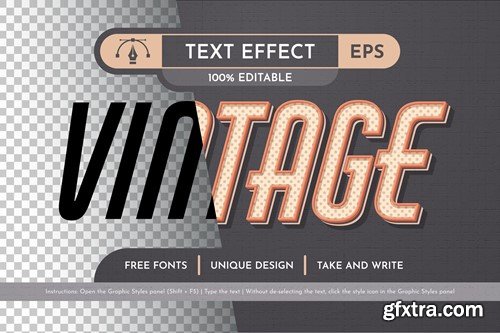 Vintage Editable Text Effect, Graphic Style YYS7Z5Y