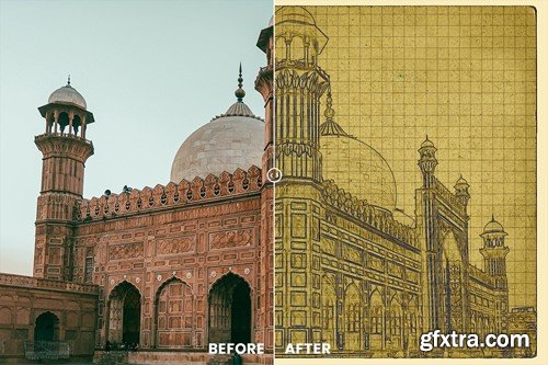 Blueprint Vintage Photo Effect 3P7AU46