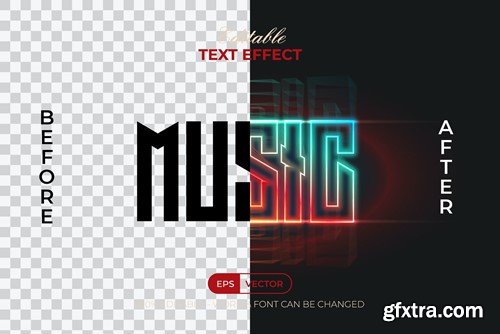 Music Text Effect Neon Style VQ32KMR