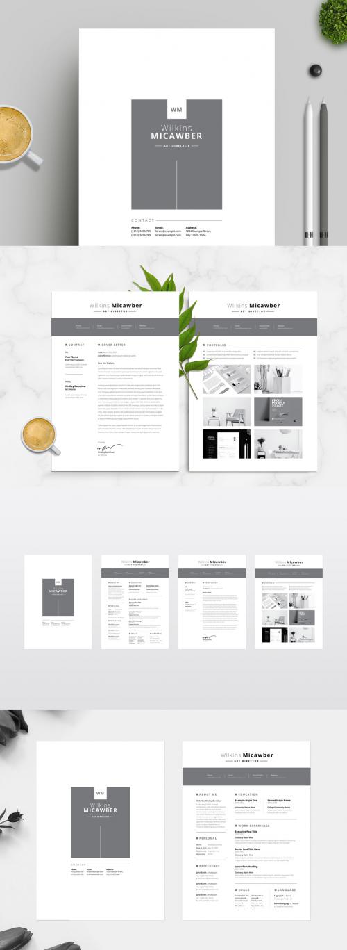 Black White Creatie Resume and Design Layout - 382168919