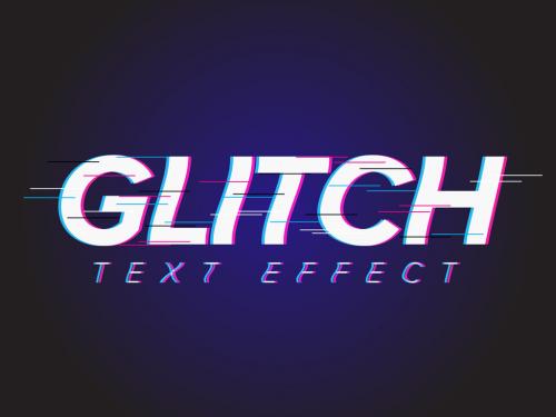 Editable Glitch Text Effect Mockup - 382180947