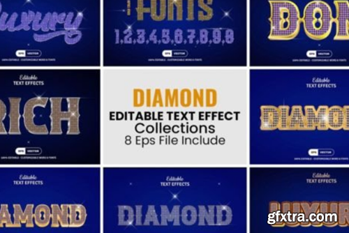 Editable Diamond Vector Text Effect